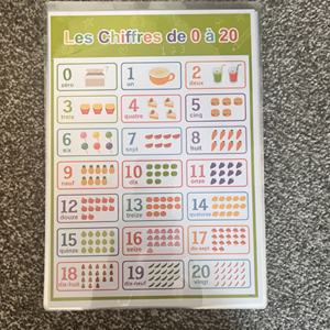 Kids educational 10x plastic A4 format English/Spanish learning cards